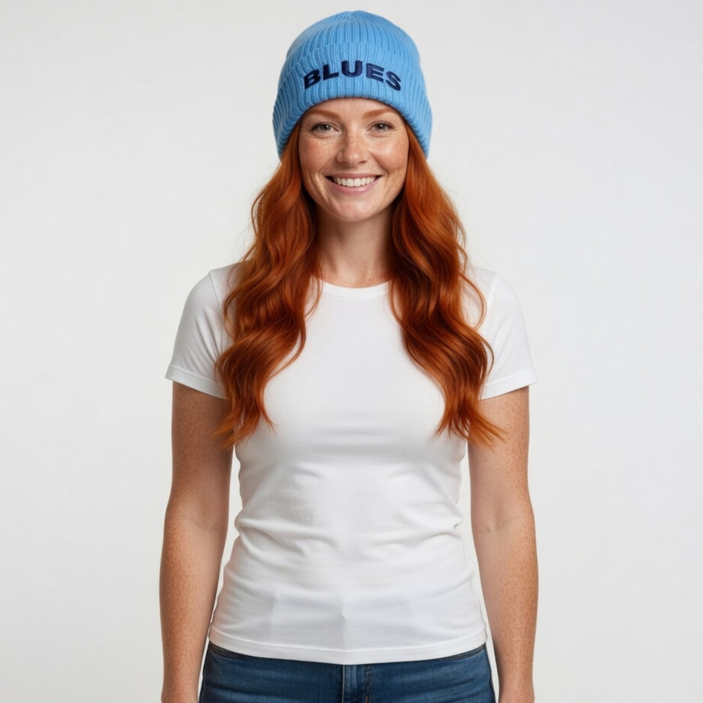 BLUES Organic ribbed beanie