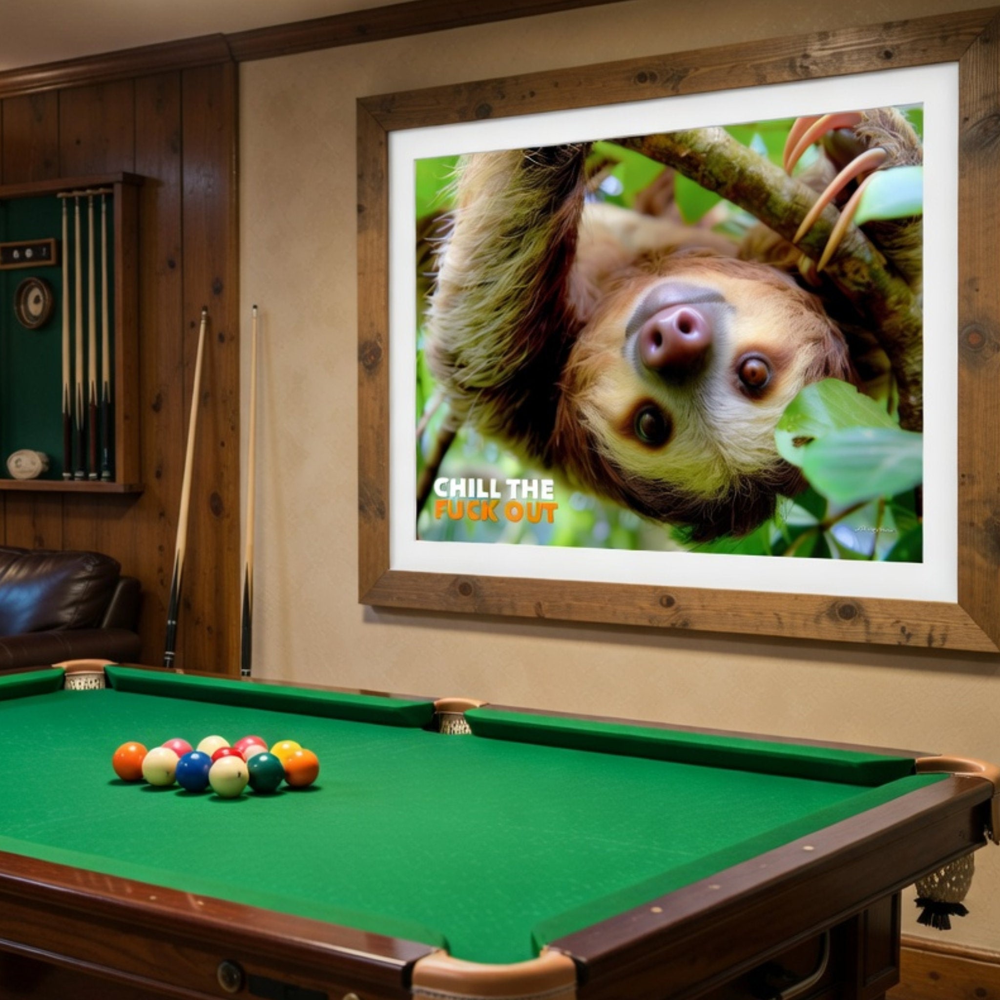 Chill The Fuck Out - Sloth - Landscape Poster