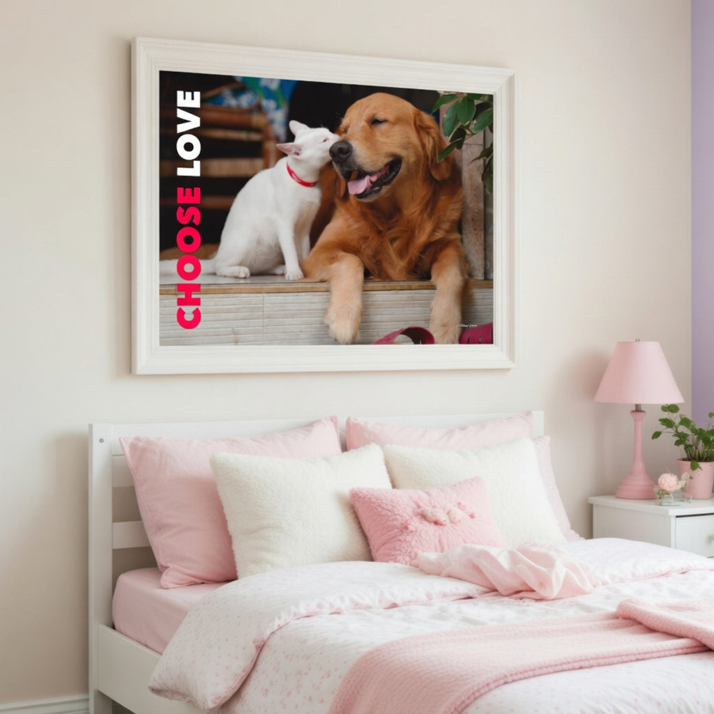 Choose Love - Dog & Cat - Landscape Poster