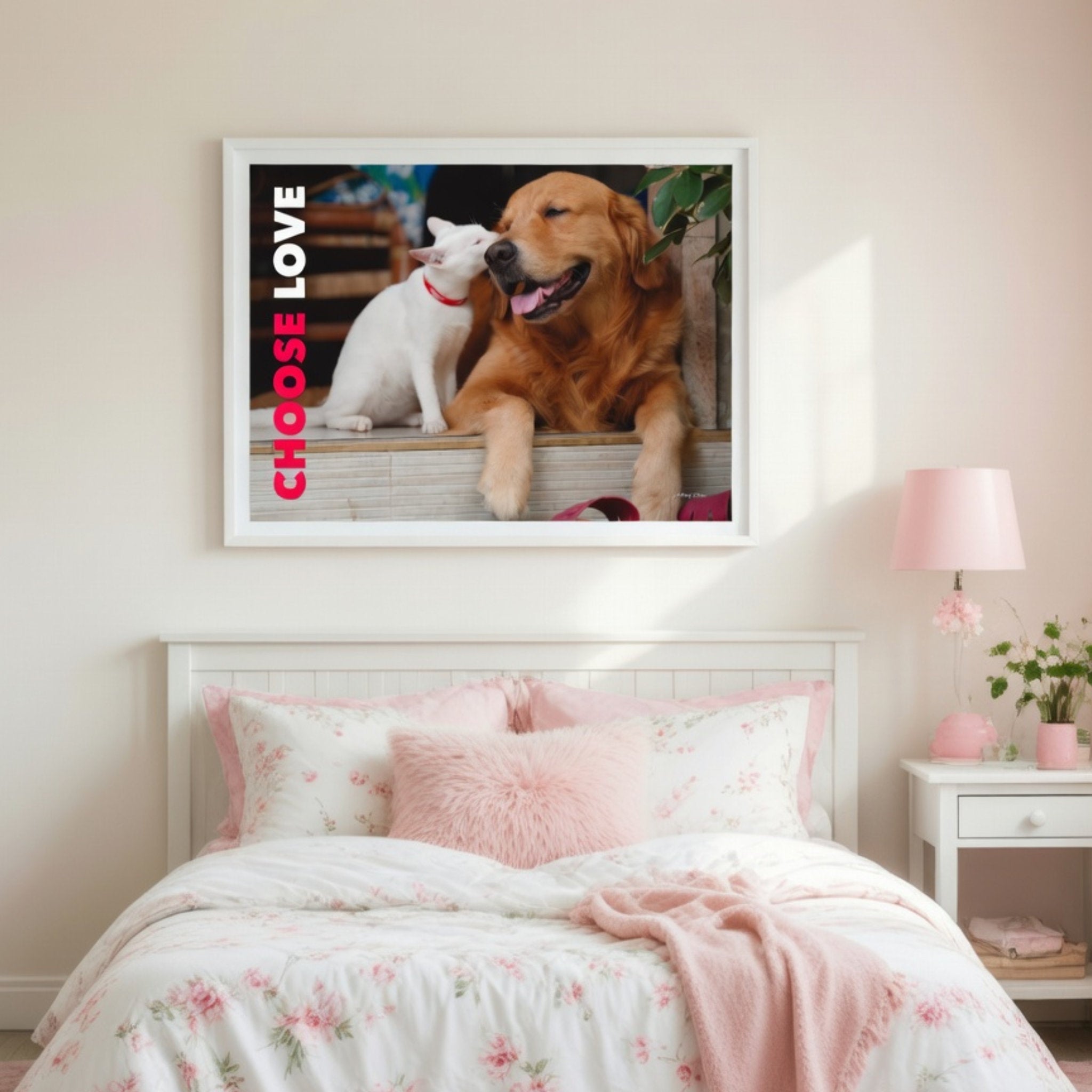 Choose Love - Dog & Cat - Landscape Poster