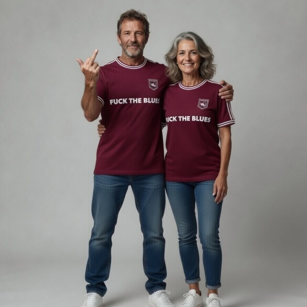 Fuck the Blues - State or Origin - Oversized cotton t-shirt
