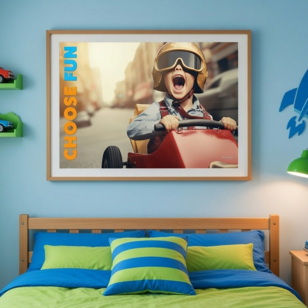 Choose Fun - Boy Go Kart - Landscape Poster
