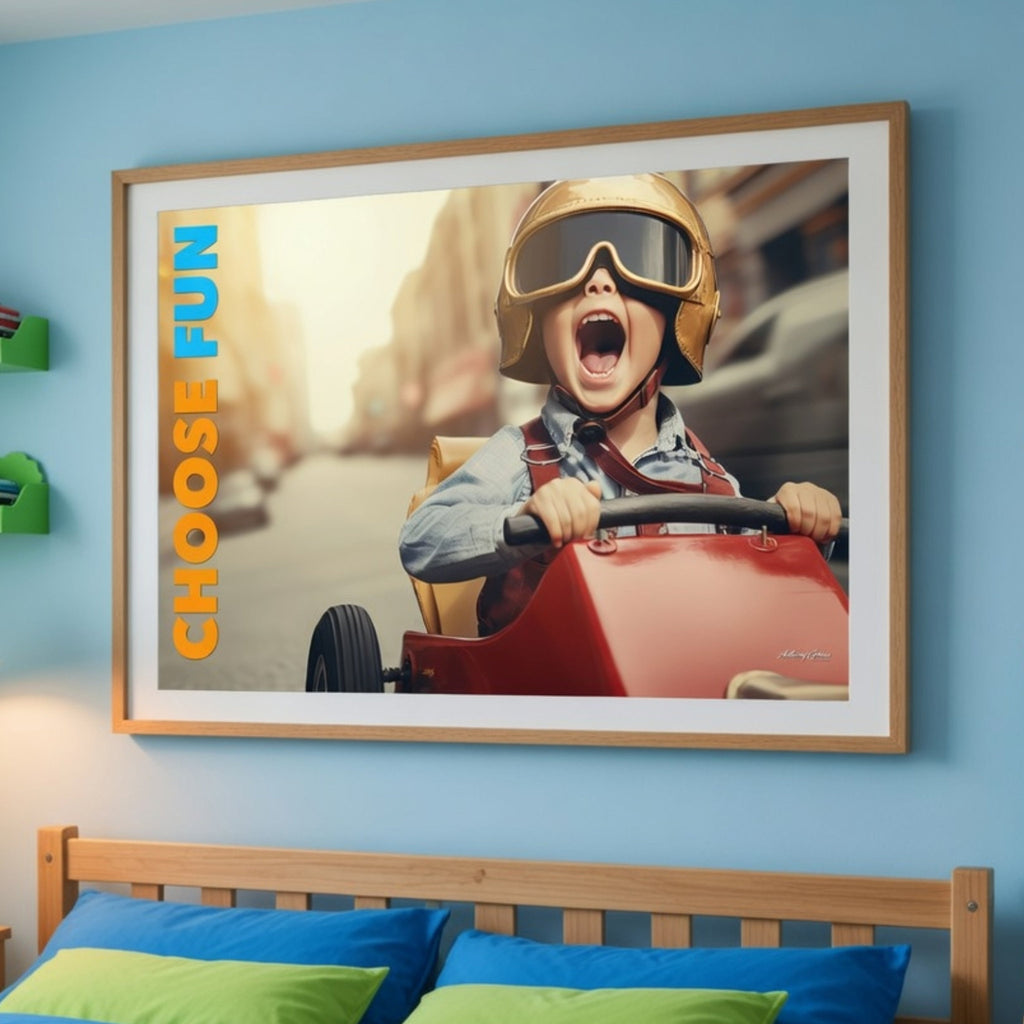 Choose Fun - Boy Go Kart - Landscape Poster
