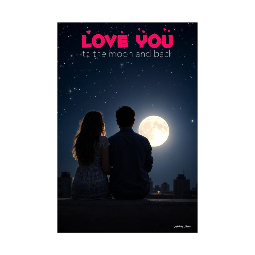 Love You - Moon & Back - Portrait Poster