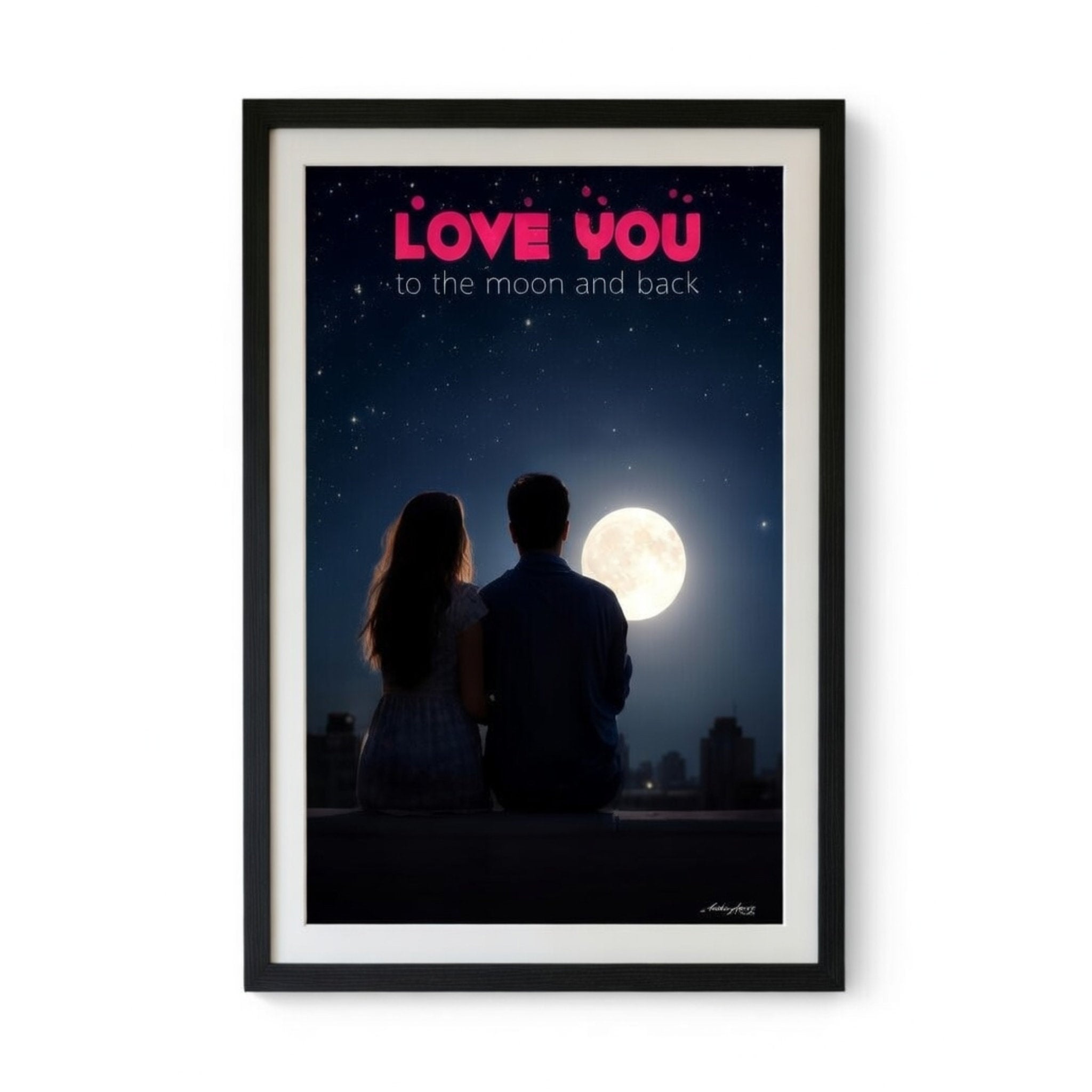 Love You - Moon & Back - Portrait Poster