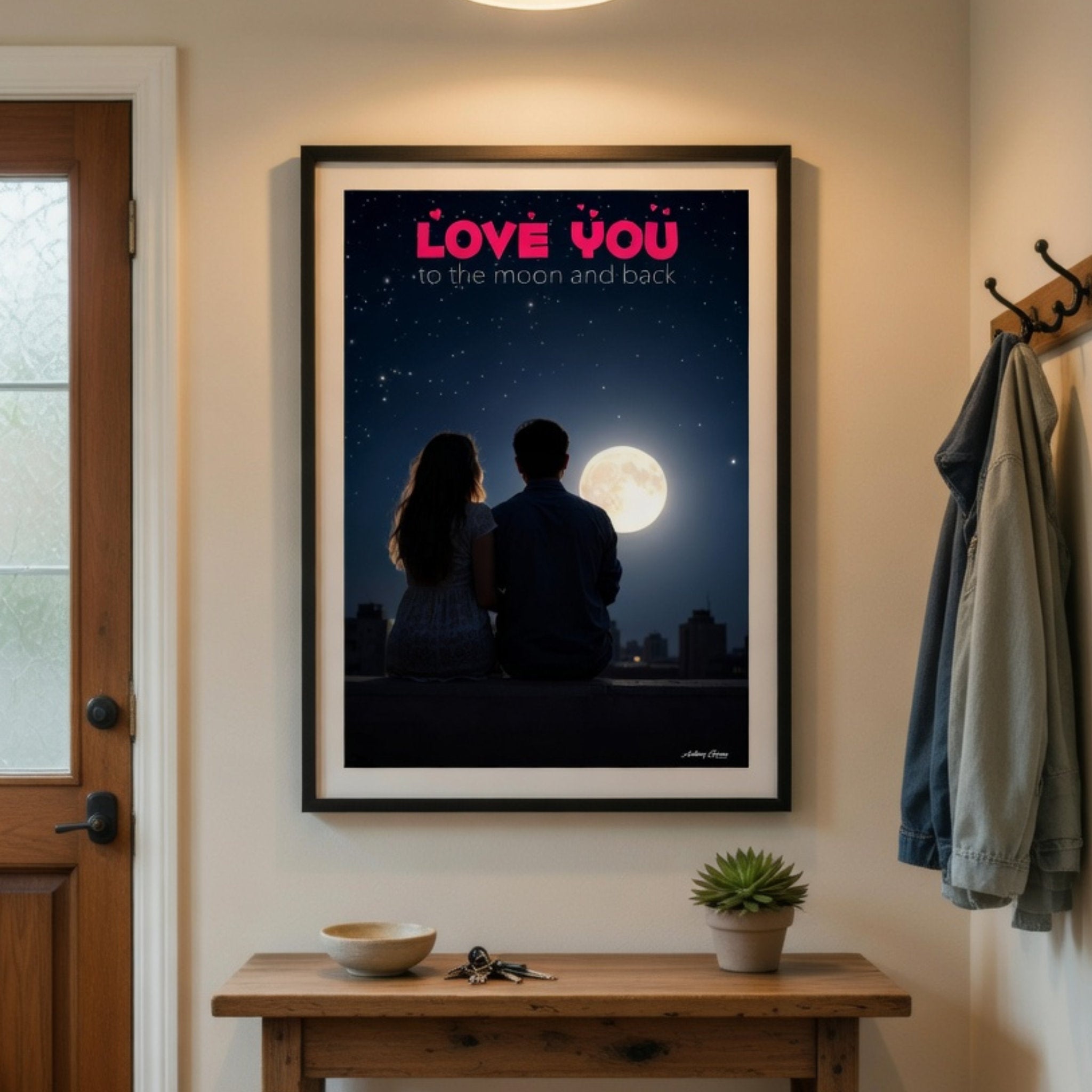 Love You - Moon & Back - Portrait Poster