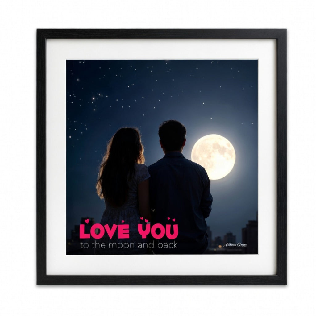 Love You - Moon & Back - Square Poster