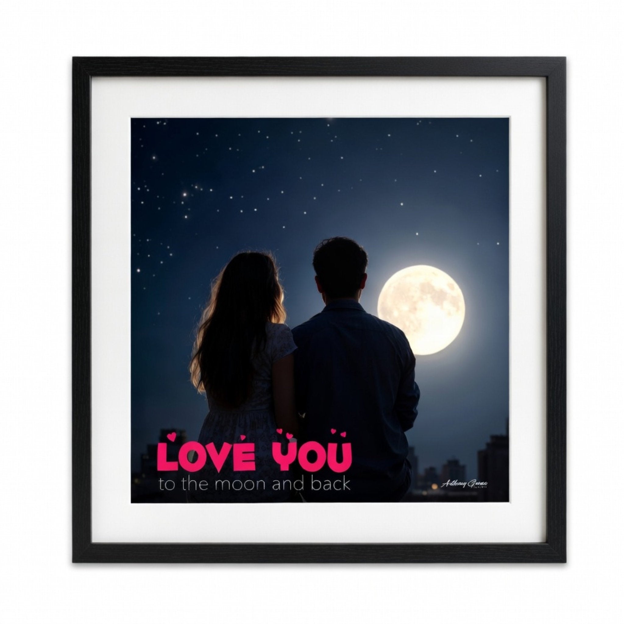 Love You - Moon & Back - Square Poster