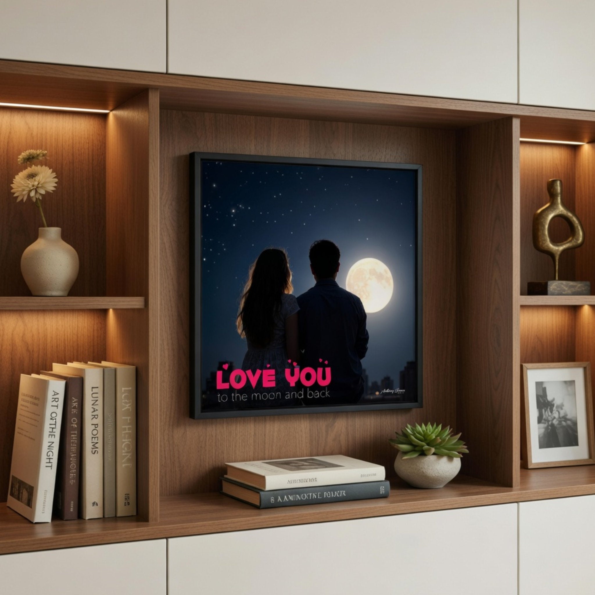 Love You - Moon & Back - Square Poster