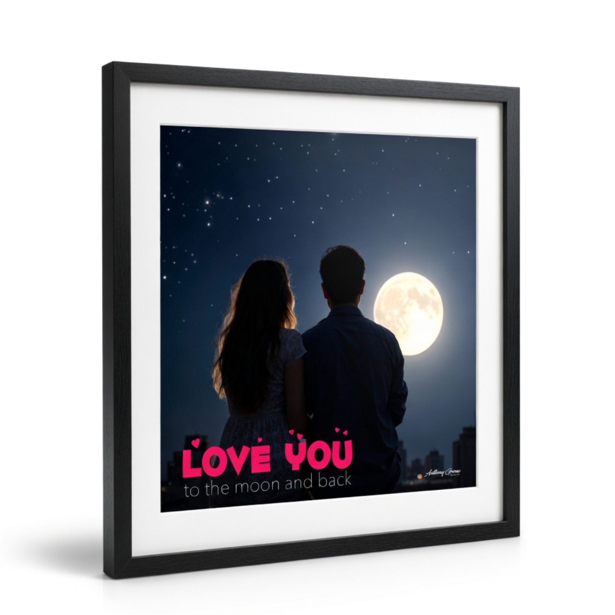 Love You - Moon & Back - Square Poster