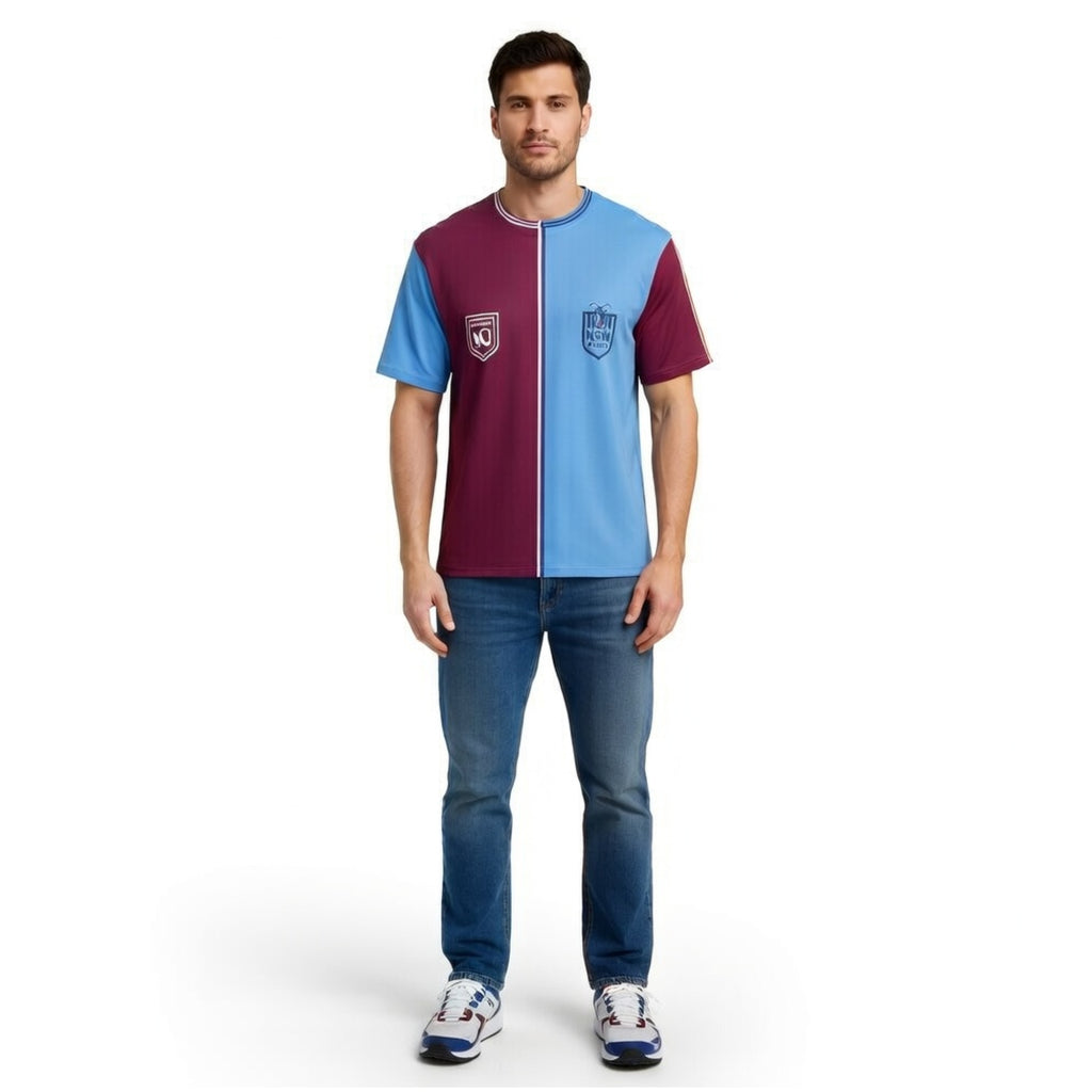 50/50 State of Origin Supporter - Fun Oversized Cotton T-shirt