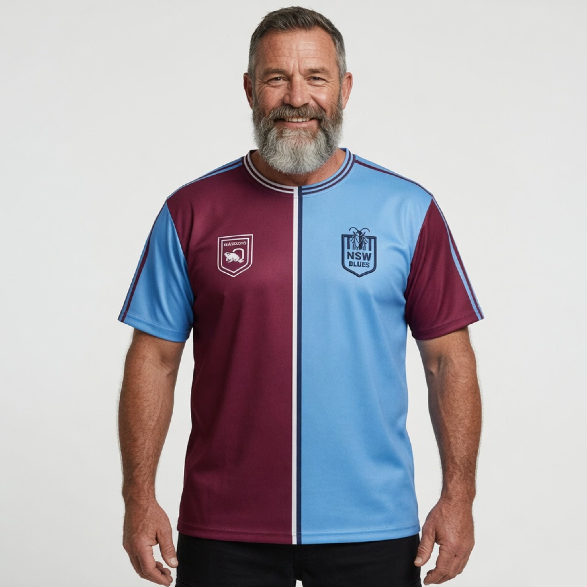 50/50 State of Origin Supporter - Fun Oversized Cotton T-shirt