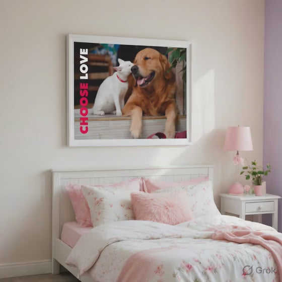 Choose Love - Dog & Cat - Landscape Poster
